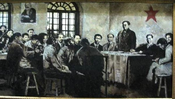 油画：1922年5月，中国社会主义青年团第一次全国代表大会会场