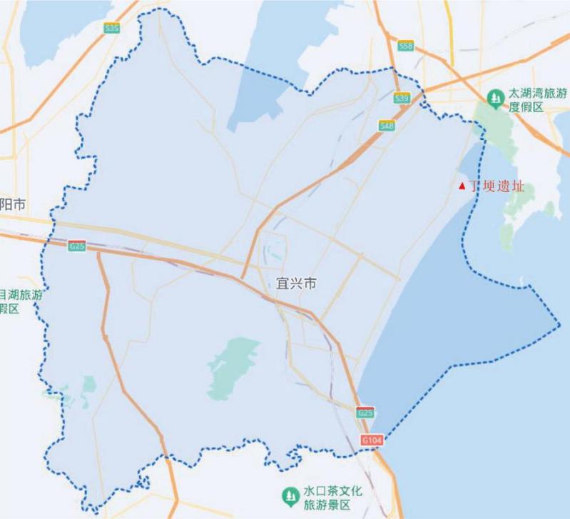 丁埂遗址位置示意图